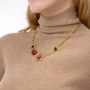 Elegant Stainless Steel Red Agate Pendant Necklace 9 Sc6001ec87db047f484c0b440cde95d35H