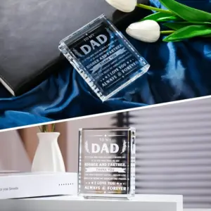 Elegant Dad’s Crystal Keepsake Plaque 6 Sc61b5cc55f6f425ab9938ed9220481b2s