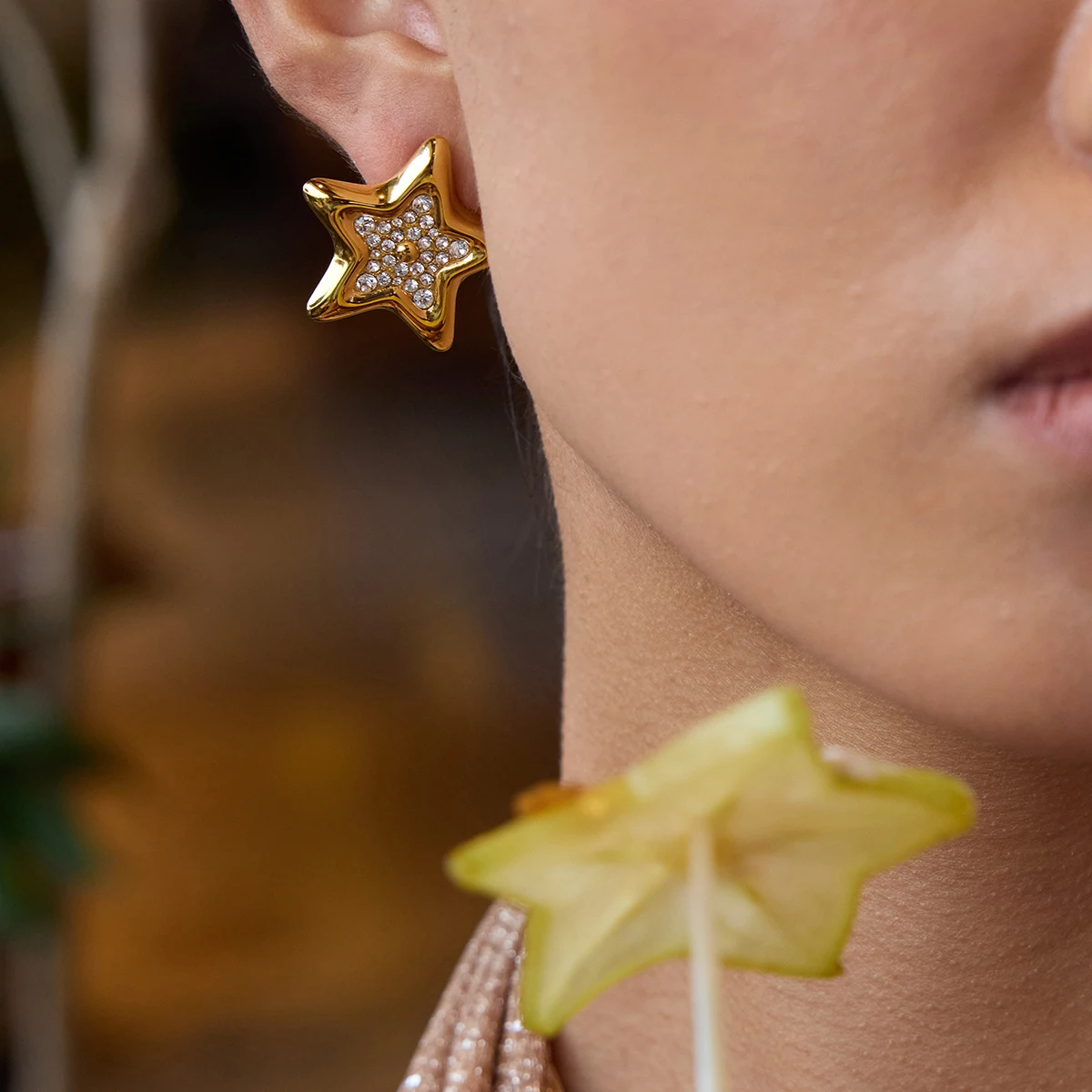 Stainless Steel Star Earrings Set 3 Stainless Steel Star Earrings Set - Image 3