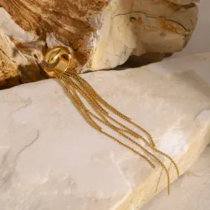 Elegant Stainless Steel Gold-Tone Clip-On Earrings 10 Sc648cd44e5c144988124808663808cf70