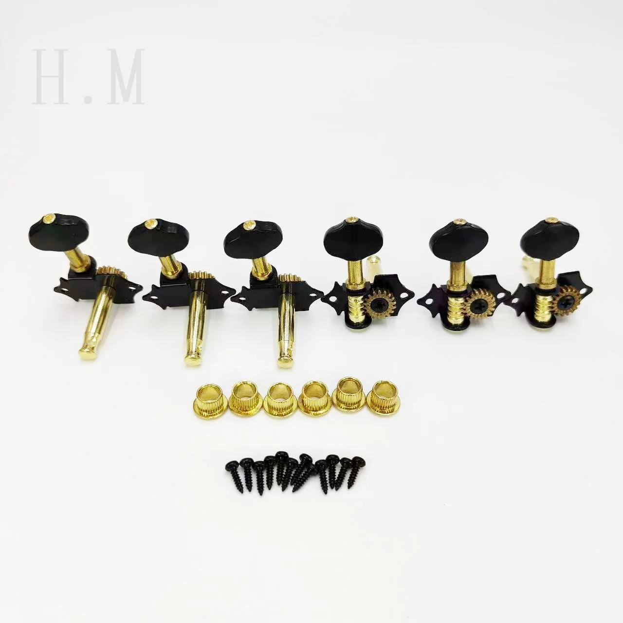 Premium Acoustic Guitar Tuning Pegs Set Black or Gold 8 Premium Acoustic Guitar Tuning Pegs Set Black or Gold - Image 8