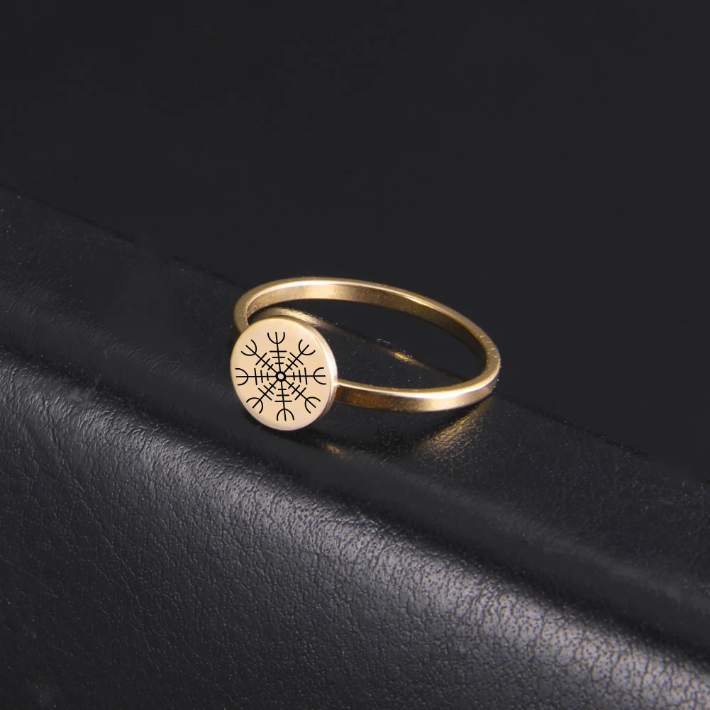Viking Compass Ring in Stainless Steel and Gold 6 Viking Compass Ring in Stainless Steel and Gold - Image 6