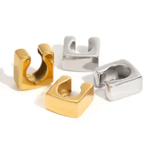 Stainless Steel Geometric Clip-On Earrings