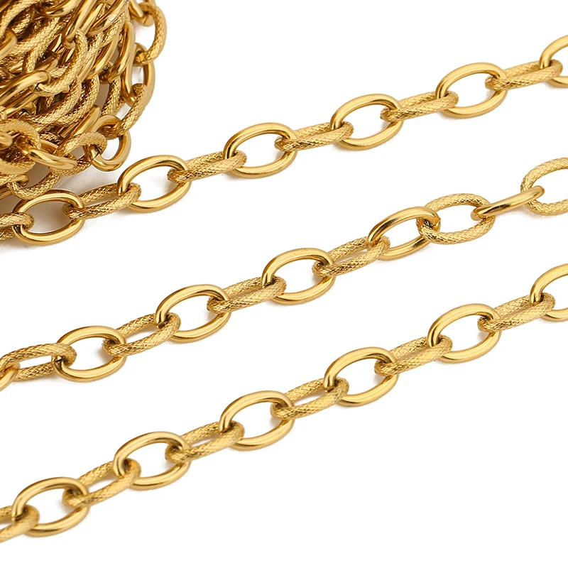 Heavy Stainless Steel Jewelry Chain in Gold Tone 2 Heavy Stainless Steel Jewelry Chain in Gold Tone - Image 2