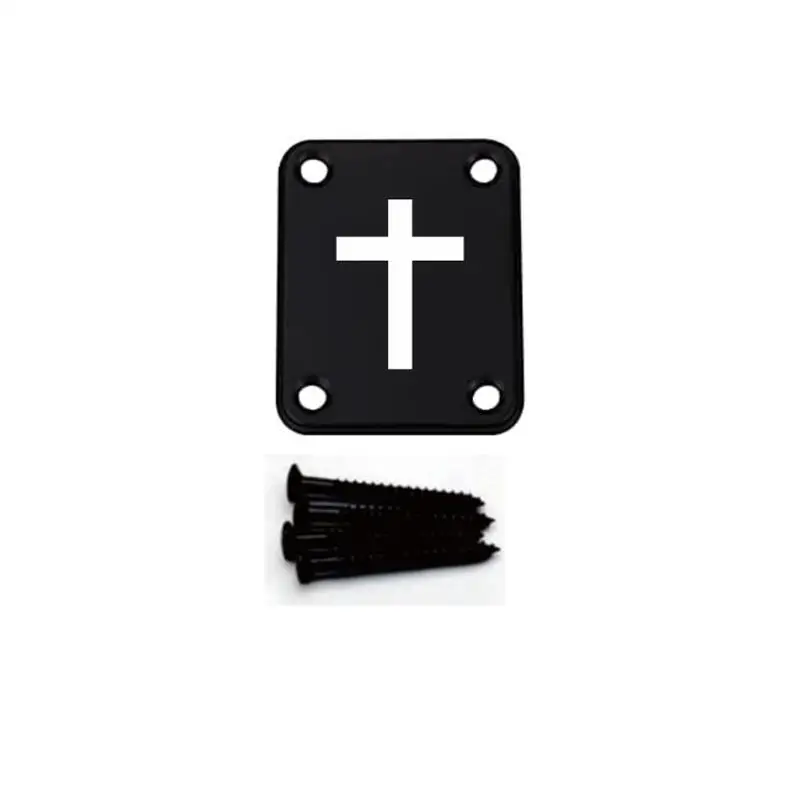 Cross Faith Guitar Neck Plate in Silver, Black, or Yellow 2 Cross Faith Guitar Neck Plate in Silver, Black, or Yellow - Image 2