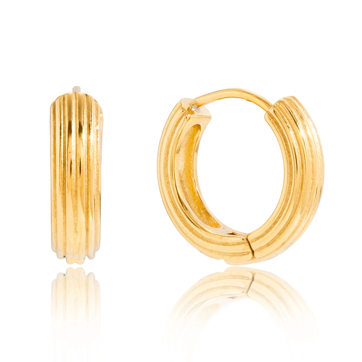 Stainless Steel Gold-Tone Earrings 1 Stainless Steel Gold-Tone Earrings