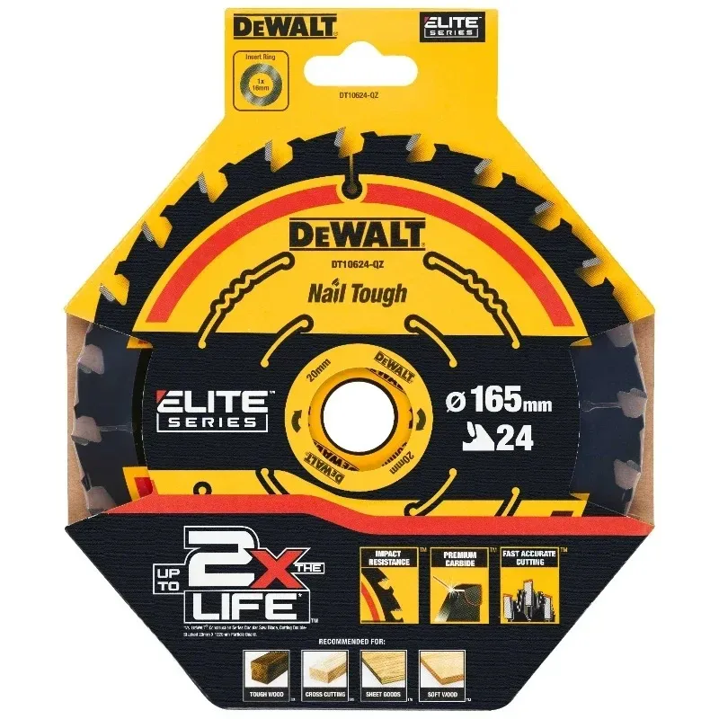 DEWALT 165mm Circular Saw Blades 24T & 40T 2 DEWALT 165mm Circular Saw Blades 24T & 40T - Image 2