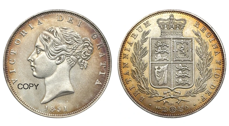 Vintage 1851 Victoria Half Crown Replica Coin 8 Vintage 1851 Victoria Half Crown Replica Coin - Image 8