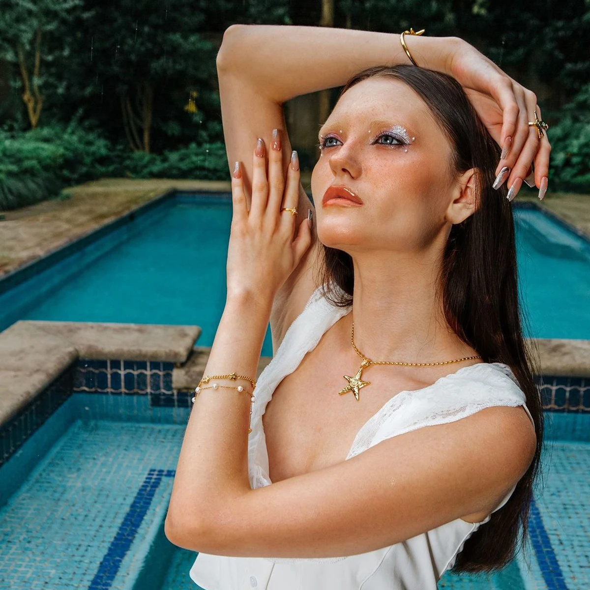 Gold-Toned Stainless Steel Starfish Necklace 4 Gold-Toned Stainless Steel Starfish Necklace - Image 4