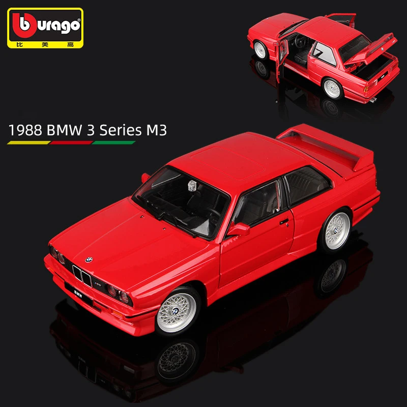 BMW M3 E30 1:24 Diecast Model in Red 5 BMW M3 E30 1:24 Diecast Model in Red - Image 5