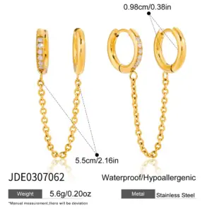 Gold-Tone Stainless Steel Clip Earrings 15mm 13 Sc741b09f3a254291b3d76cf6d9b199a3B