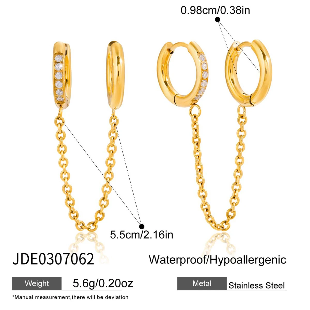 Gold-Tone Stainless Steel Clip Earrings 15mm 7 Gold-Tone Stainless Steel Clip Earrings 15mm - Image 7