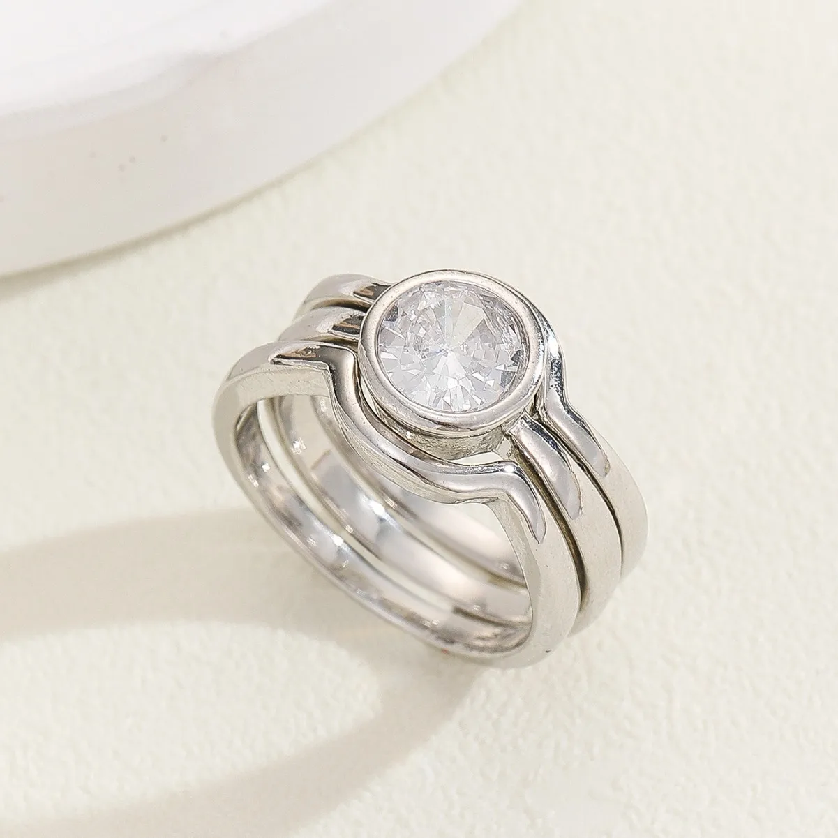 Elegant Silver and Gold Fashion Ring Set 5 Elegant Silver and Gold Fashion Ring Set - Image 5