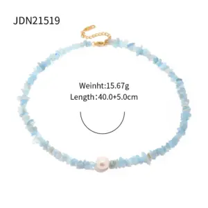 Ocean Blue Stone Pearl Necklace for Women 13 Sc762003288fe41c2955c23c43f6ccf4fq