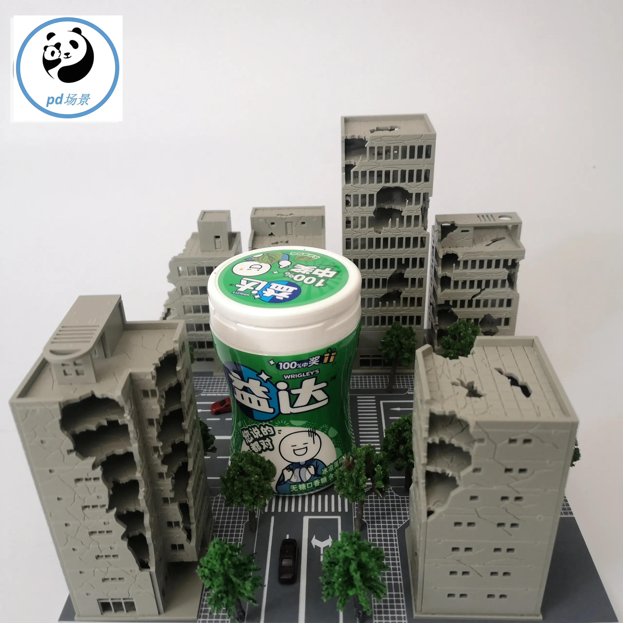 Battle-Damaged City High-Rise Diorama Model 2 Battle-Damaged City High-Rise Diorama Model - Image 2