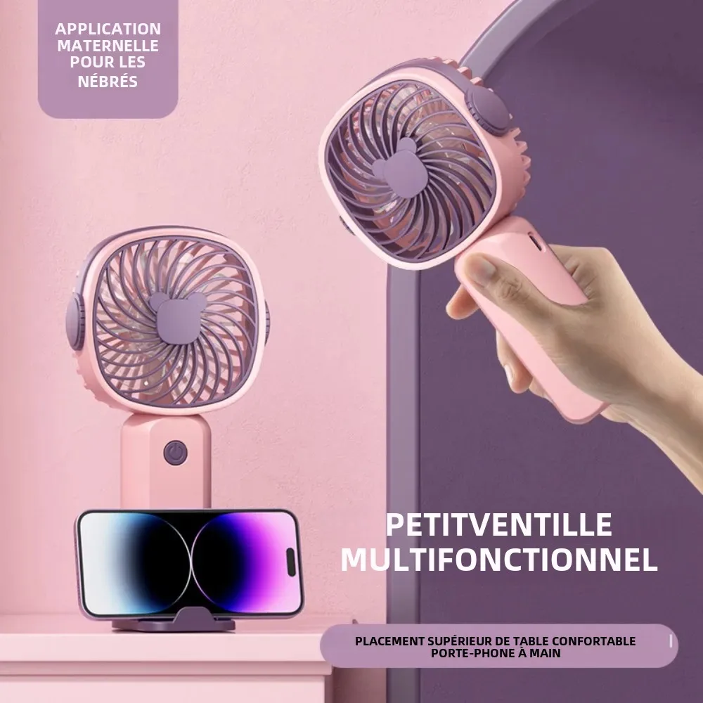 Portable Mini Handheld Fan with Phone Holder 2 Portable Mini Handheld Fan with Phone Holder - Image 2