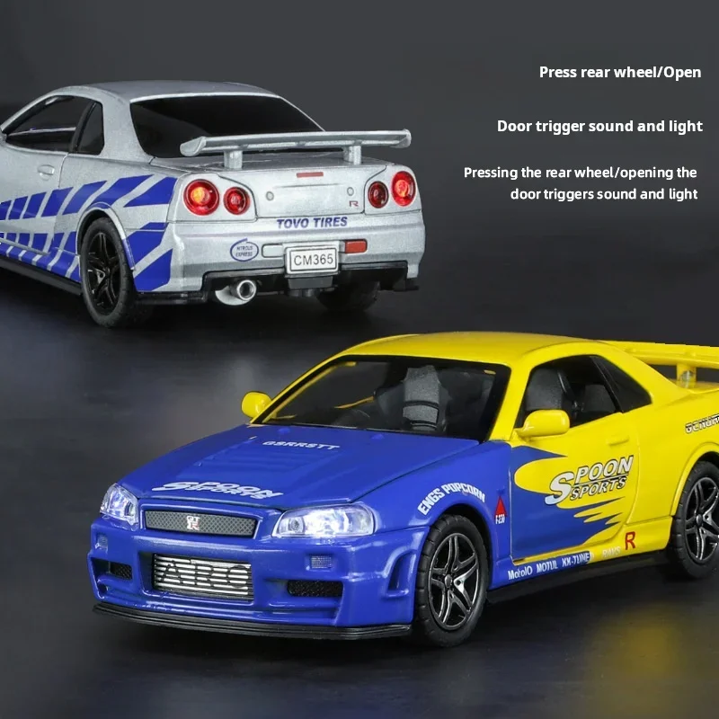 Nissan GTR34 Skyline Diecast Model 1/32 Scale 4 Nissan GTR34 Skyline Diecast Model 1/32 Scale - Image 4