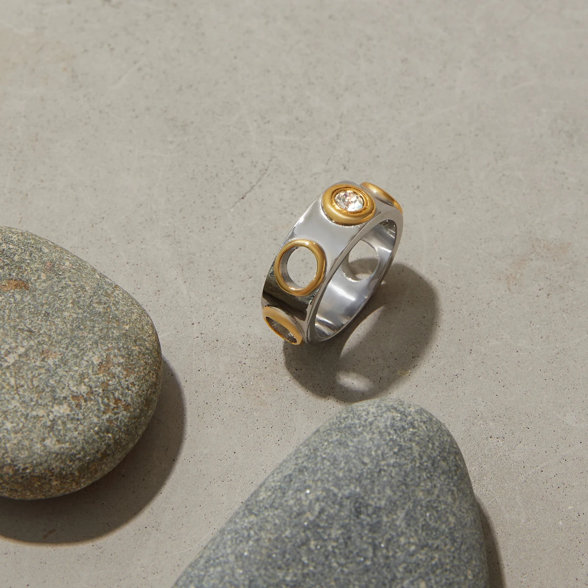 Stainless Steel Hollow Band Ring for Women 3 Stainless Steel Hollow Band Ring for Women - Image 3