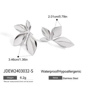 Stainless Steel Leaf Stud Earrings 14 Sc8468681662d40279b10ab1a5d2a05baX