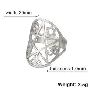 Mystical Geometric Pentagram Ring in Stainless Steel 14 Sc86fca5b85fe4542a8ed9f2a3486e80dh
