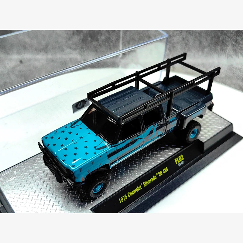 Vibrant Turquoise 1975 Silverado Diecast Model 6 Vibrant Turquoise 1975 Silverado Diecast Model - Image 6