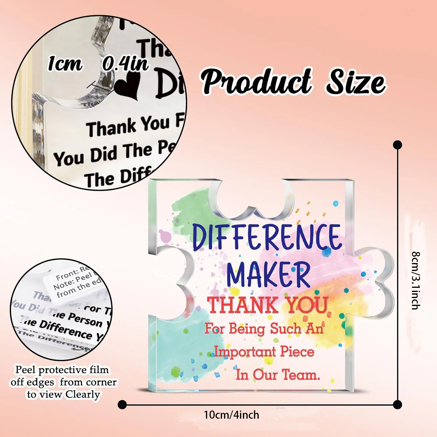 Colorful Puzzle Work Anniversary Plaque 2 Colorful Puzzle Work Anniversary Plaque - Image 2