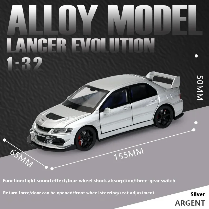 Black Mitsubishi Lancer Evolution Diecast Model | 1:32 Scale 10 Black Mitsubishi Lancer Evolution Diecast Model | 1:32 Scale - Image 10