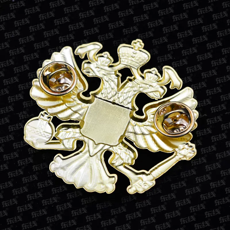 Russian Emblem Brooch in Gold Finish 4 Russian Emblem Brooch in Gold Finish - Image 4