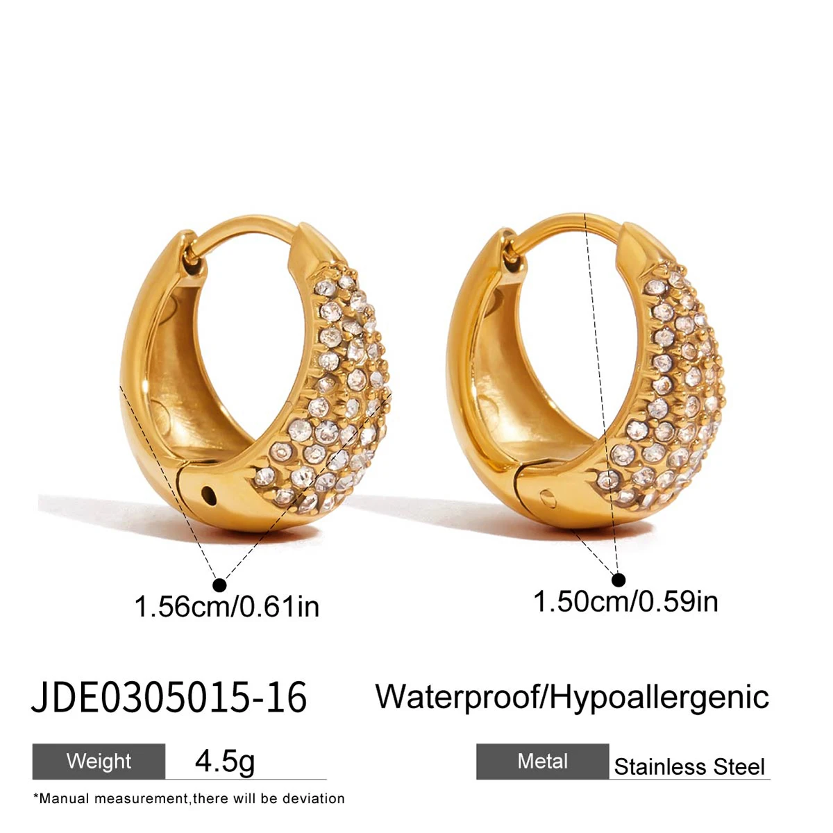 Stainless Steel U-Shaped Zircon Earrings 7 Stainless Steel U-Shaped Zircon Earrings - Image 7