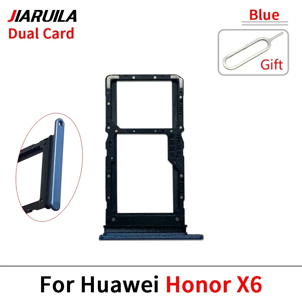 Huawei Honor X6 Dual SIM Card Tray Set in Black and Blue 6 Huawei Honor X6 Dual SIM Card Tray Set in Black and Blue - Image 6