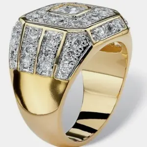 Gold Men's Geometric Cocktail Ring 8mm 5 Sc96567c7d1134f3b8ed3c97bae0df9fdQ
