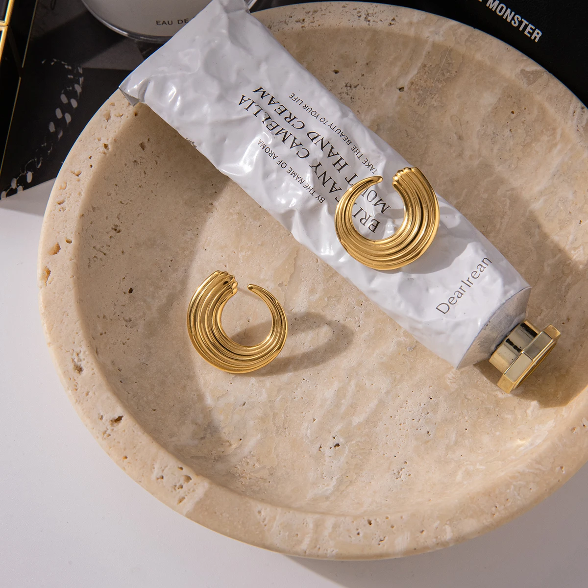 Stainless Steel Geometric Hoop Earrings 5 Stainless Steel Geometric Hoop Earrings - Image 5