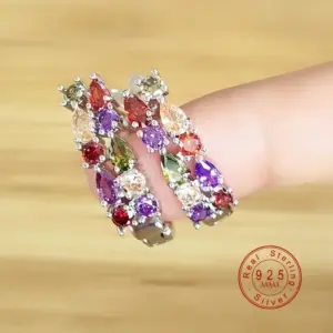 Colorful Zircon Hoop Earrings for Women 8 Sc96b60d55ab249839431538b584fbe94c