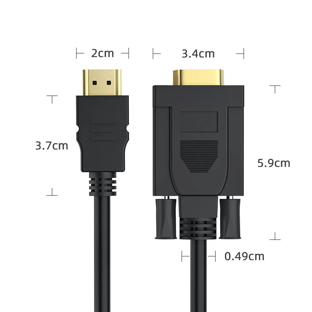 HDMI to VGA Adapter Cable 1.8m with Gold Plated Connectors 6 HDMI to VGA Adapter Cable 1.8m with Gold Plated Connectors - Image 6