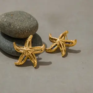 Stainless Steel Gold Starfish Earrings 10 Sc99fa19d7e914e6bad64dbb7685dadc96