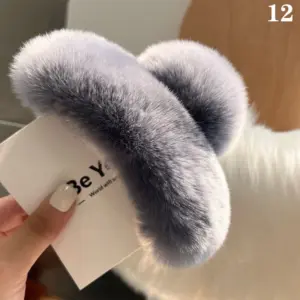 Plush Bunny Fur Hair Clip for Women 19 Sc9ab21545d4b4ae2a6a4464bde28ac85t