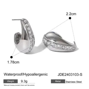 Stainless Steel Gold Earrings with Rhinestones 15 Sc9f08320b5304f2e9f0a283cc5297db0x