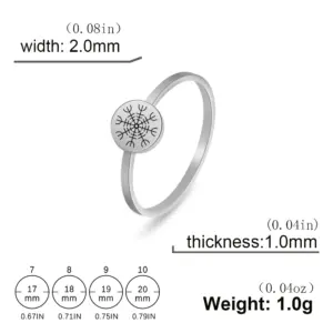 Viking Compass Ring in Stainless Steel and Gold 18 Sc9f119a138e34f30a7f8f28a7a727a92t