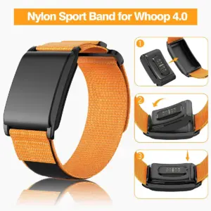Vibrant Orange Nylon Wristband for Whoop 4.0