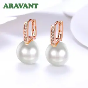 Elegant Pearl Drop Earrings in Gold, Silver, Rosé 17 Sca3a19914abf46e286398494c46c9c75G