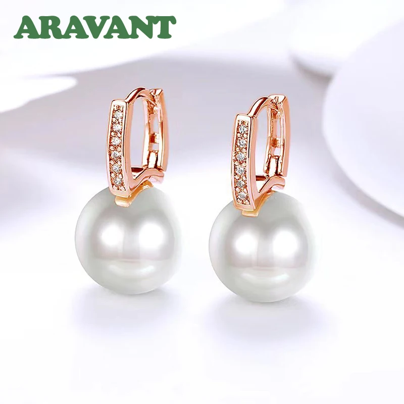 Elegant Pearl Drop Earrings in Gold, Silver, Rosé 9 Elegant Pearl Drop Earrings in Gold, Silver, Rosé - Image 9