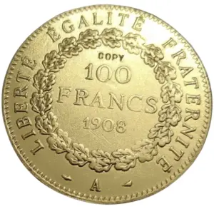Vintage 1908 France 100 Francs Replica Coin