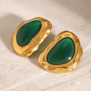 Bold Green Stainless Steel Folded Earring Set 9 Sca53b0a0a0a84bd480a1a211f906d1eai