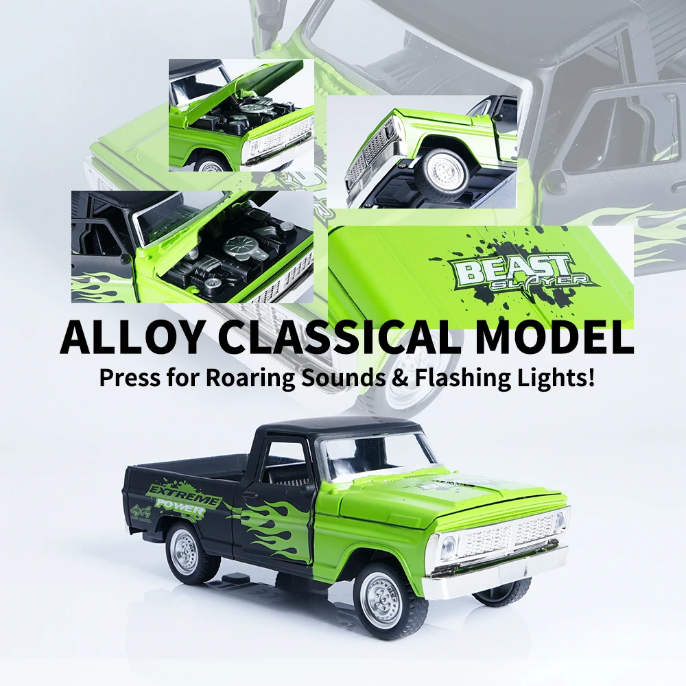 Vibrant Green Diecast Pickup Truck Model 5 Vibrant Green Diecast Pickup Truck Model - Image 5