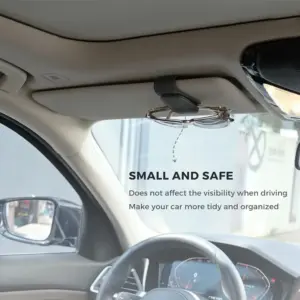 Black Cowhide Car Glasses Clip with Magnetic Flip 11 Scab195a421f347abacf033f828fc47c5L