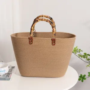 Cotton Woven Summer Handbag with Bamboo Handle 16 Scaca8a82d4db4e9cbba98735d62a0156p