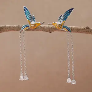 Elegant Silver Copper Hummingbird Earrings 7 Scae79552fd90452a8dbc0e6b32c9ed6eM