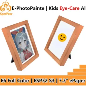 7.3-inch Color E-Paper Smart Frame with Wood Finish
