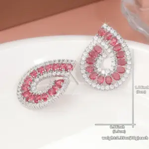 Elegant Silver Drop Earrings with Pink Cubic Zirconia 11 Scb82790e2cf6411b863444a76590a8b4E