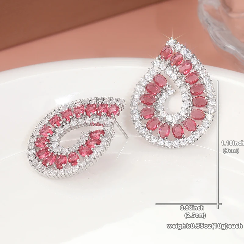 Elegant Silver Drop Earrings with Pink Cubic Zirconia 6 Elegant Silver Drop Earrings with Pink Cubic Zirconia - Image 6